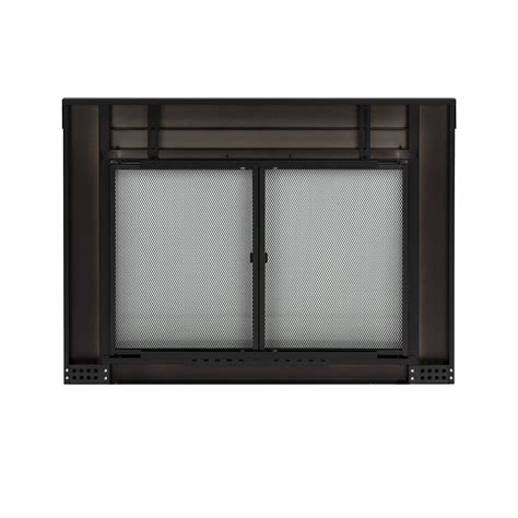 Pleasant Hearth Alsip Sunlight Nickel Glass Firescreen door 